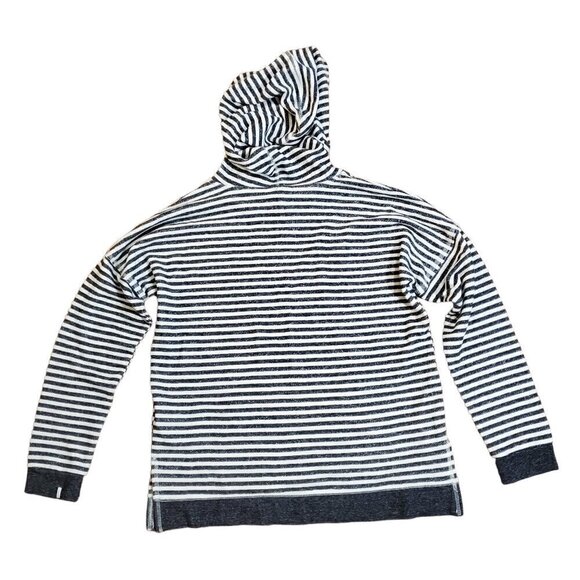 Volcom Coastal Stripped Hoodie Womens White Black Classic Emo Grunge Indie M - Picture 2 of 7